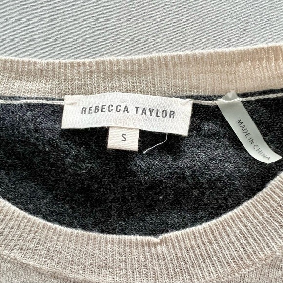Rebecca Taylor Colorblock Crewneck Sweater Camel S - Picture 6 of 11